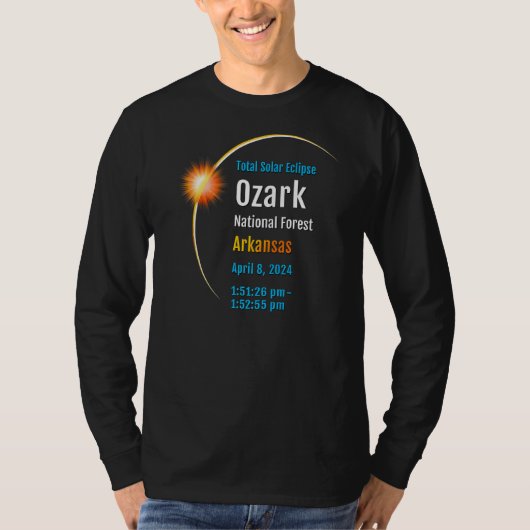 オザーク国立森林Arトータル太陽のエクリプス2024 Tシャツ (正面)