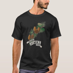 オザーク山脈の自然 松の実のついた枝 Tシャツ