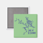 オザーク湖の地図 マグネット (正面/裏面)