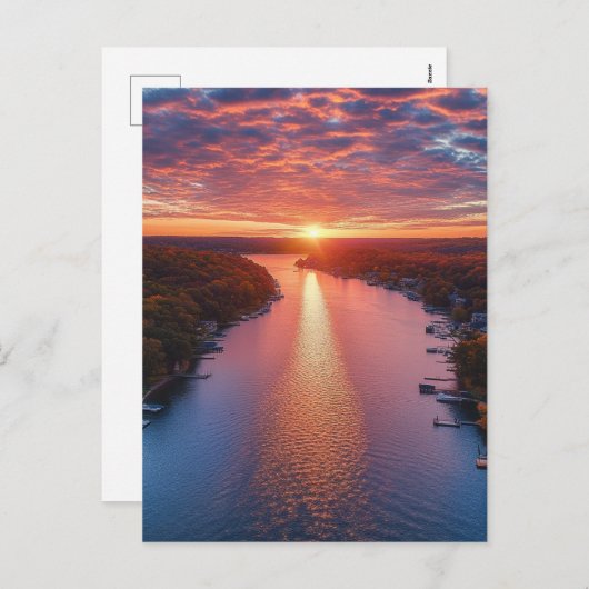 オザーク湖の白黒 シーズンポストカード (正面/裏面)