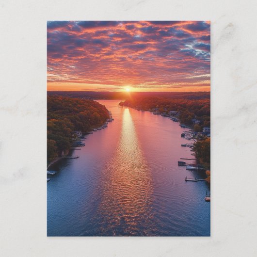 オザーク湖の白黒 シーズンポストカード (正面)