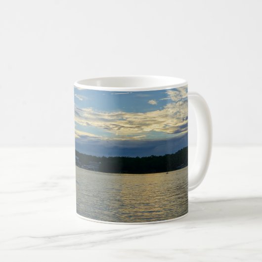 オザーク湖の青い夕焼け コーヒーマグ コーヒーマグカップ (正面右)