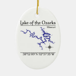 オザーク湖 ミズーリ州 セラミックオーバルオーナメント セラミックオーナメント
