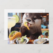 オシおもしろいスター・タコスとマルガリータのオーター ポストカード (正面/裏面)