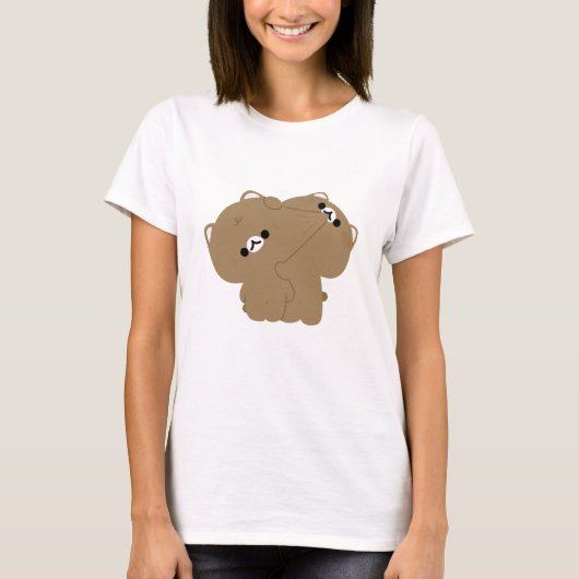 オシカット猫カップル Tシャツ (正面)