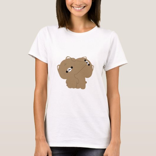 オシカット猫カップル Tシャツ (正面)
