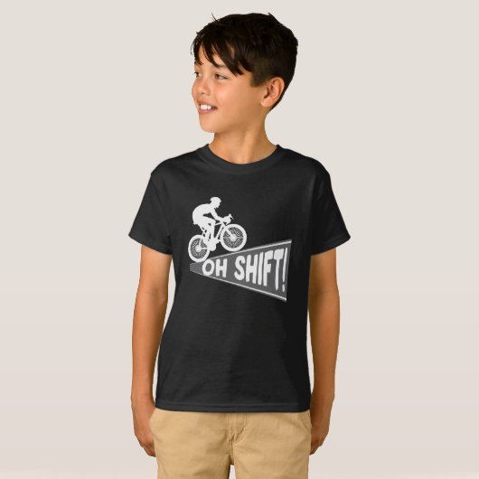 オシフトマウンテンバイクMTBライダーバイクもしくは自転車に乗る人 Tシャツ (正面フル)