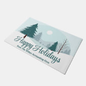 オシャレなクリスマスツリー オーダーメイド 冬のビジネス ドアマット (アングル)