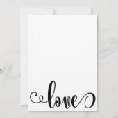 オシャレなスクリプト文字のブラック＆ホワイトのウェディング 招待状 (裏面)