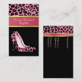 オシャレなピンクジャガープリント名刺 名刺 (正面/裏面)