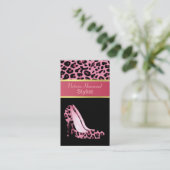 オシャレなピンクジャガープリント名刺 名刺 (スタンド正面)