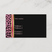 オシャレなピンクジャガープリント名刺 名刺 (裏面)