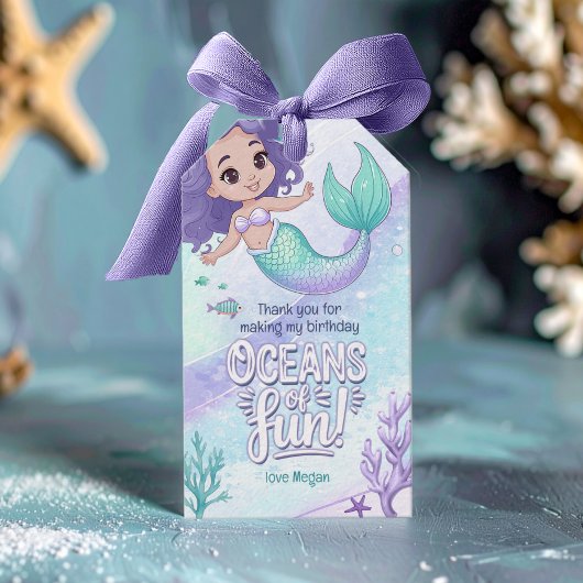 オシャレなマーメイドのお誕生日ありがとうV1 ID1142 ギフトタグ