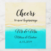 オシャレな海岸ビーチをテーマにしたチェアーズ ワインラベル (シングルラベル)