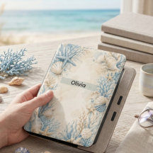 オシャレな海洋シェル Kindleケース 名前入れ可能