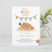 オシャレな現代風ピザパーティー招待状 招待状 (スタンド正面)