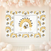 オシャレな虹色のミツバチとハチの赤ちゃん歓迎会 横断幕