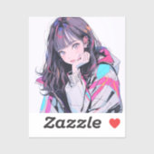 オシャレなJKシール｜寿司娘 Seal  Sticker GenerativeAI シール (シート)