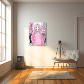 オシャレなPinkアートパネル｜寿司娘 GenerativeAI キャンバスプリント