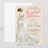 オシャレに決めた特別な日 ブライダルシャワーパーティー 招待状 (正面/裏面)