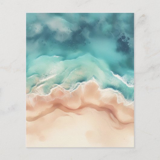 オシャンビーチの水彩夏のディナー チラシ (裏面)