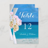 オシャンビーチサマーウェディングテーブルナンバー 招待状 (正面/裏面)
