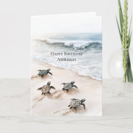 オシャンビーチ沿いの海ガメ カード (正面)