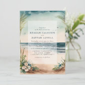 オシャンベイチ グラス アンド ローズ ウェディング インビテーション (スタンド正面)