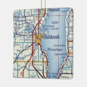 オシュコシヴィンテージの地図 セラミックオーナメント (左)