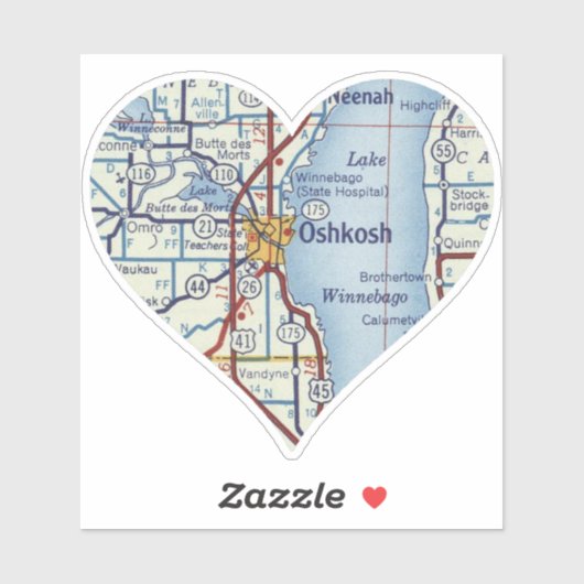 オシュコシWIヴィンテージマップ シール (シート)