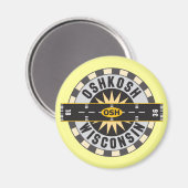 オシュコシWI OSH空港 マグネット (正面/裏面)