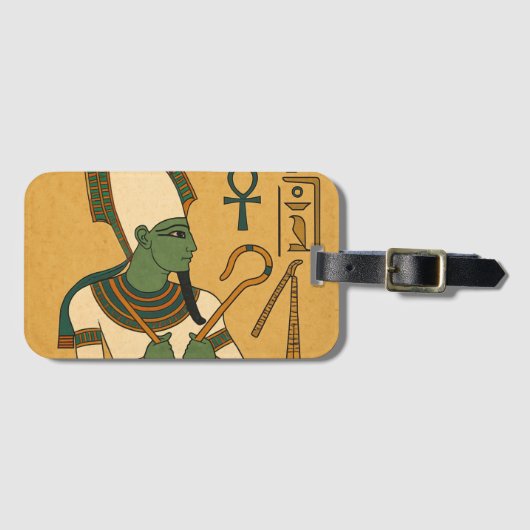 オシリス古代エジプトの荷物タグ ラゲッジタグ (正面横)