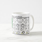 オシロスコープの電圧テスターのフロント・パネル コーヒーマグカップ (正面右)