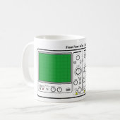 オシロスコープの電圧テスターのフロント・パネル コーヒーマグカップ (正面左)