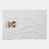 オシージョードルパピー「私はドードルだ」かわいい キッチンタオル (横)