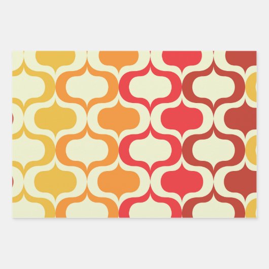 オジグラデーションーの模様(オレンジ、ミカン、赤) ラッピングペーパーシート (正面)