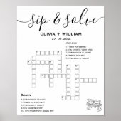 オジナル ウェディングクロスワードパズル Sip and Solve ポスター (正面)