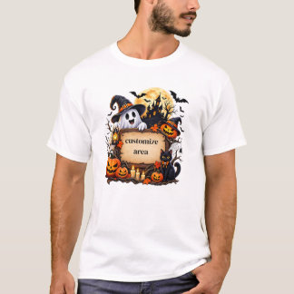 オジプリハロウィーンお化け屋敷ゴーストパンプキン Tシャツ
