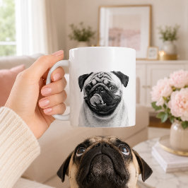 オジプリントペットの白黒写真 コーヒーマグカップ