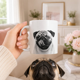 オジプリントペットの白黒写真 コーヒーマグカップ