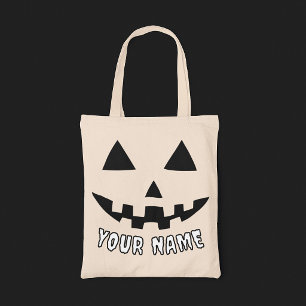オジプリ ハロウィンネーム ブラック&ホワイト トートバッグ