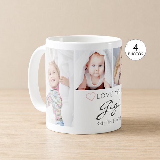 オジプリLOVE YOU GIGI 手書き4枚フォト コーヒーマグカップ