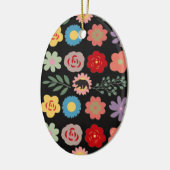 オジベユニークーフローラがクリスマスの飾り付けを飾る セラミックオーナメント (左)