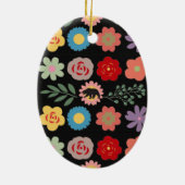 オジベユニークーフローラがクリスマスの飾り付けを飾る セラミックオーナメント (裏面)