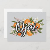 オジャイカリフォルニアの花の模様 シーズンポストカード (正面/裏面)