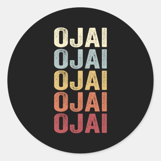 オジャイカリフォルニアオジャイカ文字 ラウンドシール (正面)