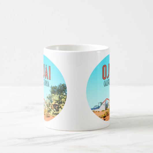オジャイカリフォルニアサキュントサボテンヴィンテージ コーヒーマグカップ (中央)