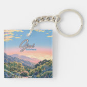 オジャイカリフォルニアトパトパマウンテンランドスケープ キーホルダー (裏面)