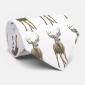 オジロ鹿の木びき台のタイ ネクタイ (ロール)