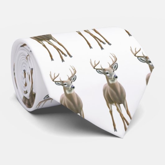 オジロ鹿の木びき台のタイ ネクタイ (ロール)